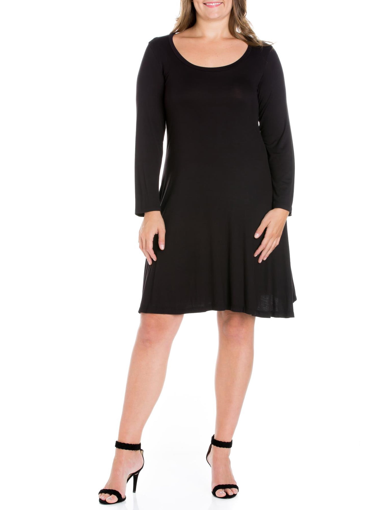24seven Apparel Plus Size Flared Mini Dress - A-Line Style - Walmart.com 24seven Apparel Plus Size Flared Mini Dress - A-Line Style - Walmart.com