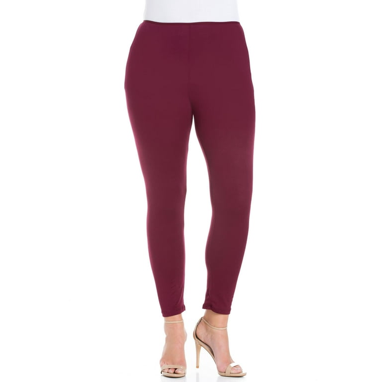 24seven Comfort Apparel Plus Size Leggings, Elastic Waistband