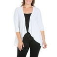 thumbnail image 1 of 24seven Comfort Apparel Plus Size Elbow Length Sleeve Open Cardigan, 1 of 4