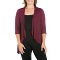 thumbnail image 1 of 24seven Comfort Apparel Plus Size Elbow Length Sleeve Open Cardigan, 1 of 4