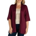 thumbnail image 1 of 24seven Comfort Apparel Plus Size Elbow Length Sleeve Open Front Cardigan, 1 of 4