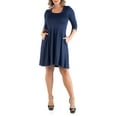 thumbnail image 1 of 24seven Comfort Apparel Plus Size Fit and Flare Dress, 1 of 4