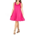 thumbnail image 1 of 24seven Comfort Apparel Plus Size Fit and Flare Knee Length Tank Dress, 1 of 4