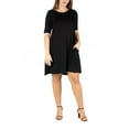 thumbnail image 1 of 24seven Comfort Apparel Plus Size Knee Length Pocket T Shirt Dress, 1 of 4