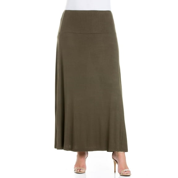 24seven Comfort Apparel Plus Size Maxi Skirt