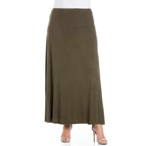 24seven Comfort Apparel Plus Size Maxi Skirt
