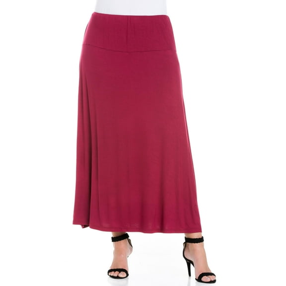 24seven Comfort Apparel Plus Size Maxi Skirt