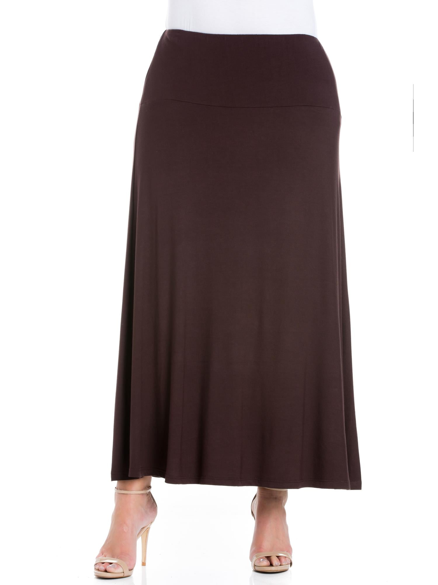 24seven Comfort Apparel Plus Size Maxi Skirt