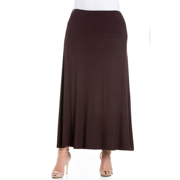 24seven Comfort Apparel Plus Size Maxi Skirt