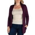 thumbnail image 1 of 24seven Comfort Apparel Plus Size Open Front Lightweight Hooded Cardigan, 1 of 4