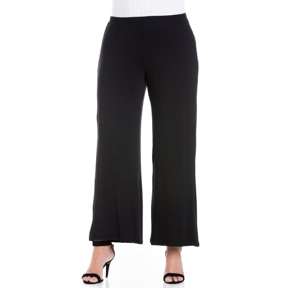 24seven Comfort Apparel Plus Size Plus Wide-leg Palazzo Pants