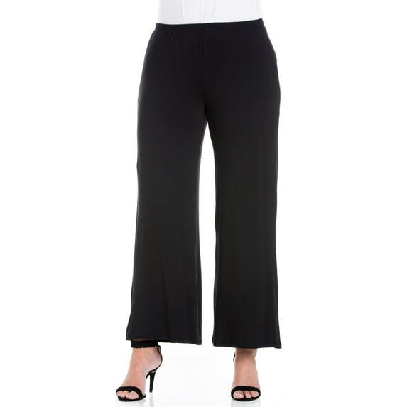 24seven Comfort Apparel Plus Size Plus Wide-leg Palazzo Pants