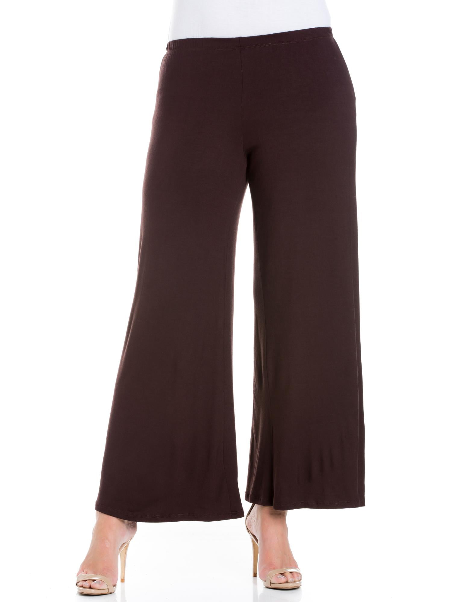 24seven Comfort Apparel Plus Size Plus Wide-leg Palazzo Pants