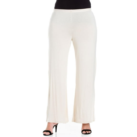 24seven Comfort Apparel Plus Size Plus Wide-leg Palazzo Pants
