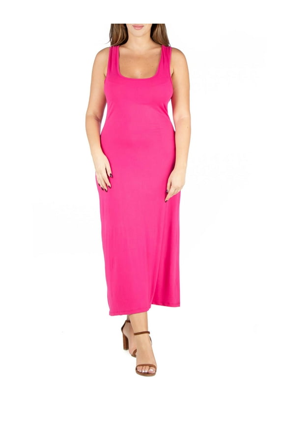 24seven Comfort Apparel Plus Size Racerback Maxi Dress