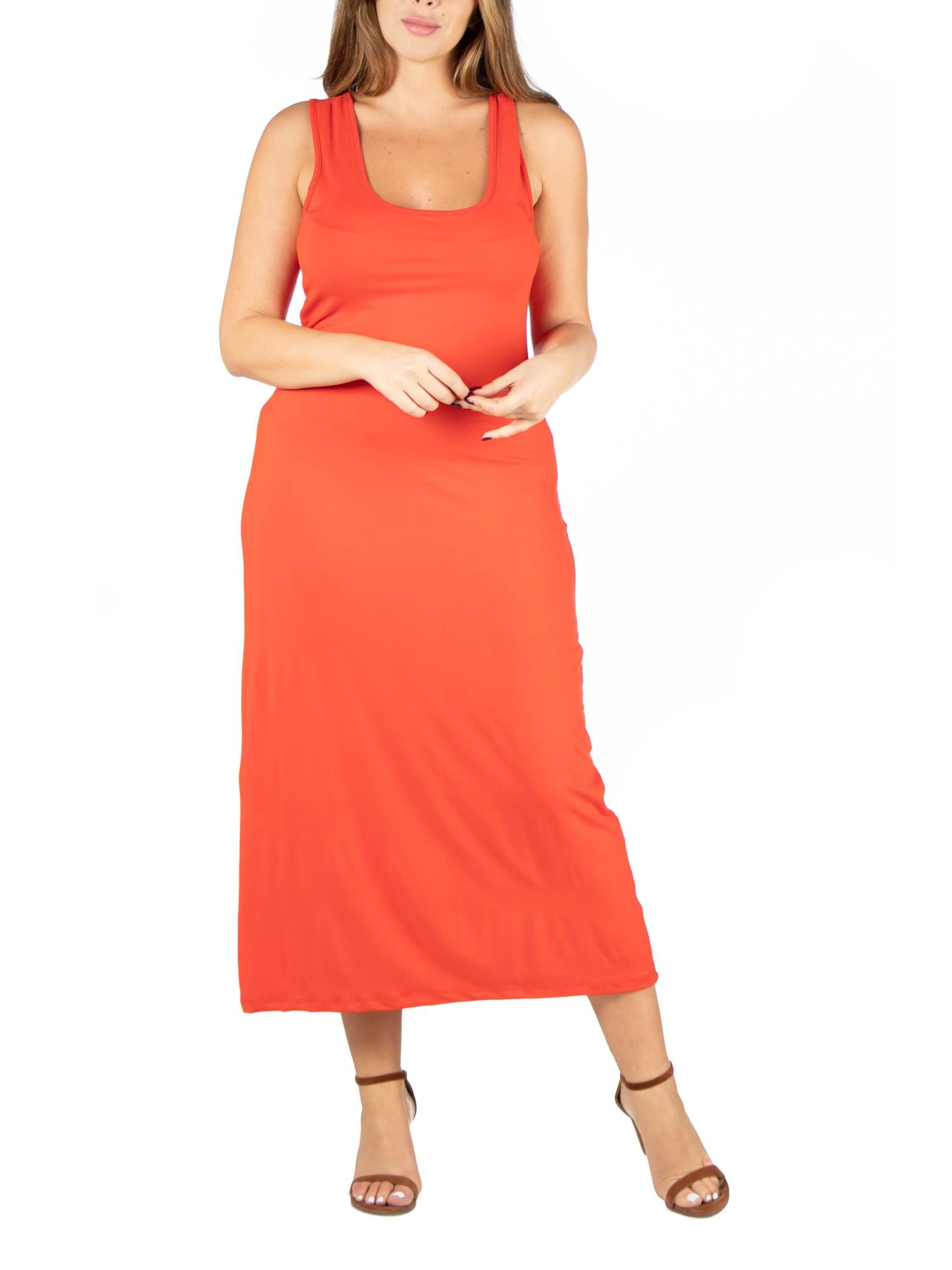 24seven Comfort Apparel Plus Size Racerback Maxi Dress