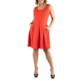 thumbnail image 1 of 24seven Comfort Apparel Plus Size Sleeveless Dress with Pockets, 1 of 4