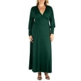 thumbnail image 1 of 24seven Comfort Apparel Plus Size V-Neck Long Sleeve Maxi Dress, 1 of 4