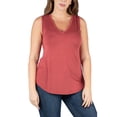 thumbnail image 1 of 24seven Comfort Apparel Plus Size V Neck Sleeveless Rounded Hemline Top, 1 of 4