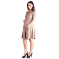 thumbnail image 1 of 24seven Comfort Apparel Practically Perfect Long Sleeve Knee Length Maternity Skater Dre, 1 of 3