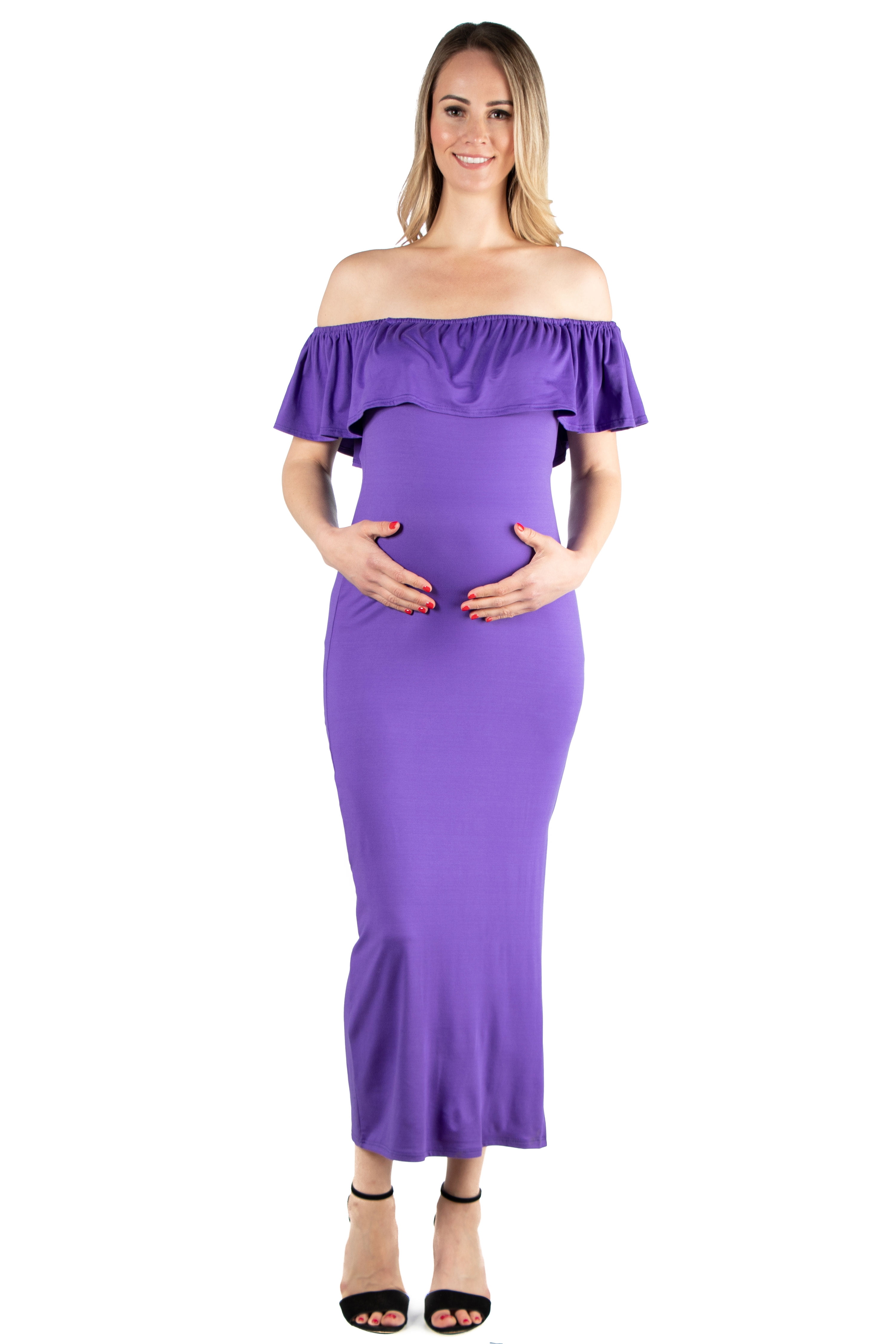 chinese dress ladies Romantic Tulle Maternity Maxi Dress- Brown