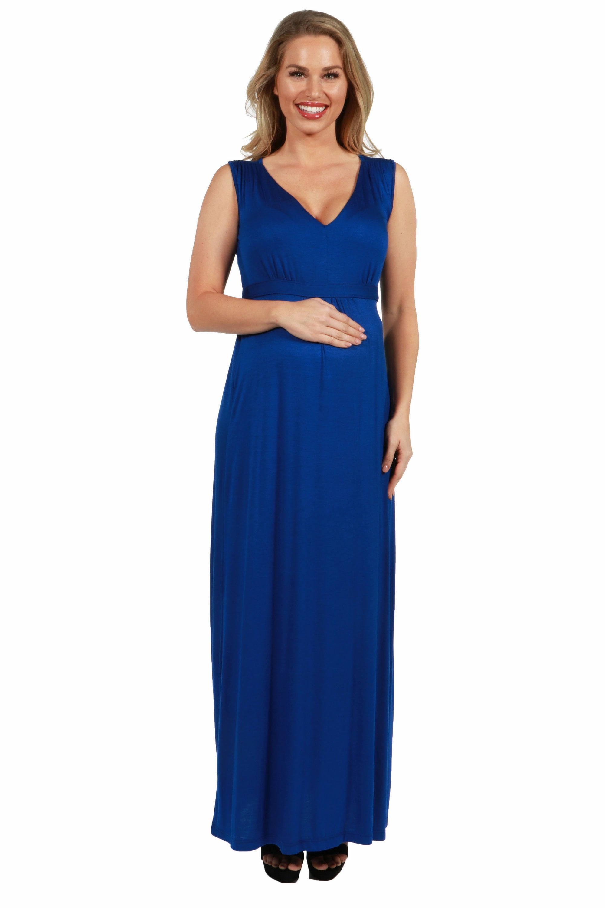 24seven Comfort Apparel Sleeveless Empire Waist Maternity Maxi Dress - Walmart.com 24seven Comfort Apparel Sleeveless Empire Waist Maternity Maxi Dress - Walmart.com