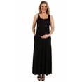 thumbnail image 1 of 24seven Comfort Apparel Sleeveless Tank Maternity Maxi Dress with Pockets, 1 of 4