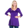 thumbnail image 1 of 24seven Comfort Apparel Three Quarter Sleeve V-Neck Maternity Tunic Top, 1 of 4
