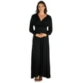 thumbnail image 1 of 24seven Comfort Apparel V-Neck Long Sleeve Maternity Maxi Dress, 1 of 4