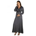 thumbnail image 1 of 24seven Comfort Apparel V-Neck Long Sleeve Maternity Maxi Dress, 1 of 4