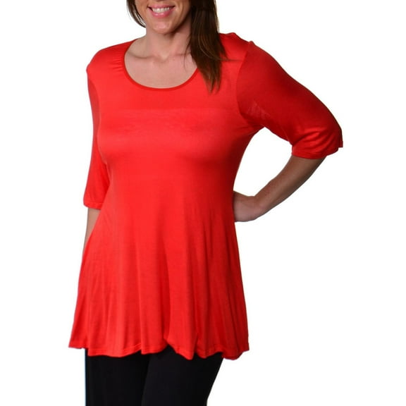 24seven Comfort Apparel Women's Plus Size Elbow Sleeve Tunic