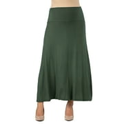 24/7 COMFORT APPAREL 24seven Comfort Apparel Womens Comfortable Fit Elastic Waist Maternity Maxi Skirt