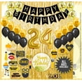 thumbnail image 1 of 24th Birthday Decoration Black and Gold for Boy & Girl, 24th Cake Topper, 24th Party Supplies for Her and Him, 24th Birthday Photo Props, 1 of 1