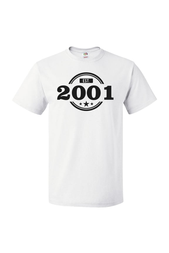 25th Birthday Gift For 25 Year Old Established 2001 T Shirt