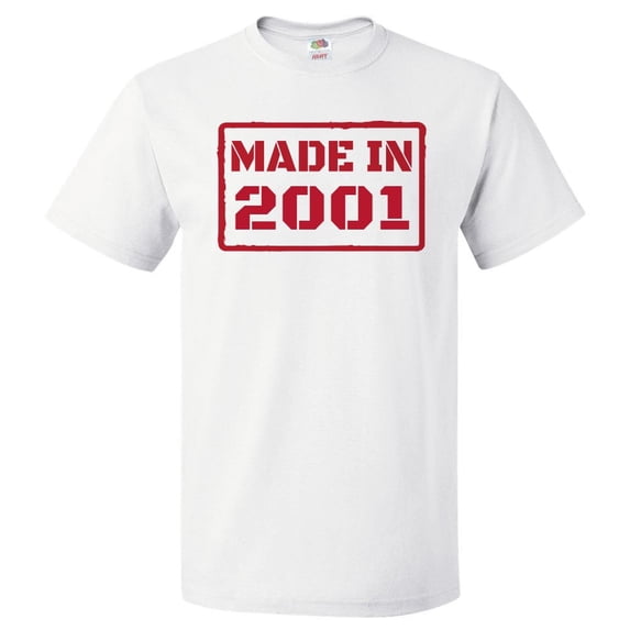 25th Birthday Gift For 25 Year Old Made In 2001 T Shirt