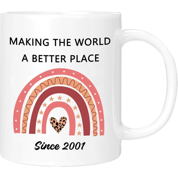 24th Birthday Gifts Ideas, 24th Birthday Decorations for Her Him Women Men, 2001 Turning 24 Year Old Birthday Coffee Mug Cup, 11oz