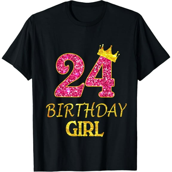 24th Birthday Girl Princess Shirt 24 Years Old 24th Gift T-Shirt100% cotton