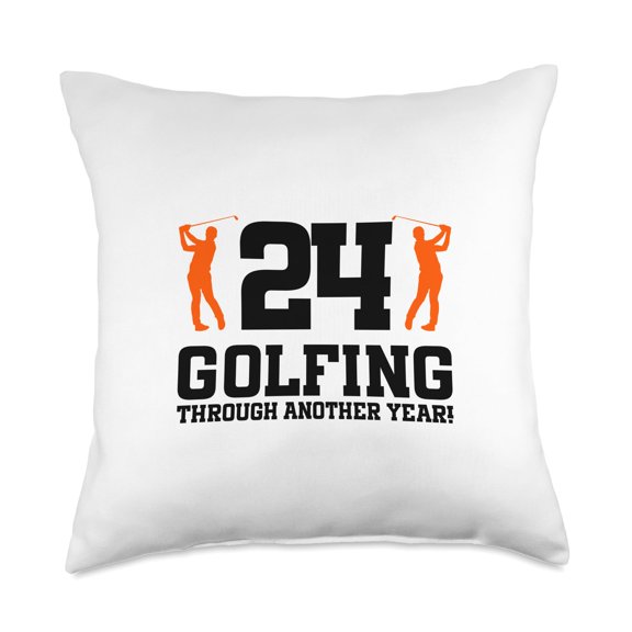 24th Birthday Golf 24 Years Old Golf Player Birthday Throw Pillow Y101