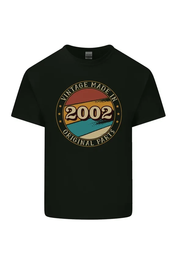 24th Birthday Vintage Made In 2002 Mens Cotton T-Shirt Tee Top, Vintage Birthday Gift