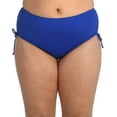 thumbnail image 1 of 24th & Ocean Solid High Waist Side Tie Hipster Bikini Swimsuit Bottom (Plus Size), 1 of 5