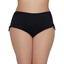 24th & Ocean Womens Plus Size Solid Adjustable Side Tie Smooth Bikini Bottom Style-TF9G695W