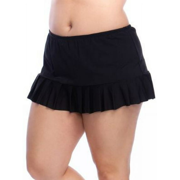 24th & Ocean Womens Plus Size Solid Smoothing Swim Skirt Style-TF9G697W