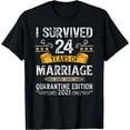 thumbnail image 1 of 24th Wedding Anniversary Quarantine Gifts 24 Years Couples T-Shirt, 1 of 4