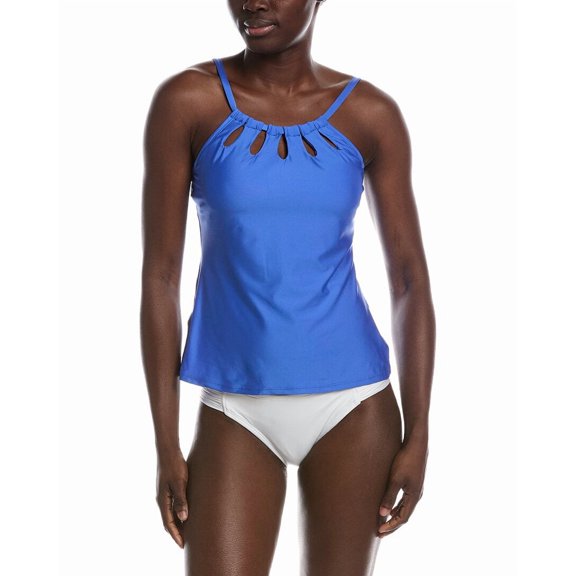 24th and Ocean womens Solid Tankini Top, 10