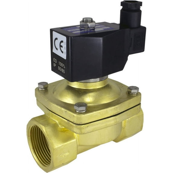 24v DC 35mm Normally Open 1-1/4" NPT NPT Brass NBR 2-Way Solenoid Valve 1.25" NPT