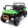thumbnail image 1 of 24v Ride on Toys Two-seater UTV, with Automatic Tipping Bucket, Rear wheel Suspension, Slow start, LED light,USB, Bluetooth Music, Electric Car for Kids Ages 3-8, Green, 1 of 7