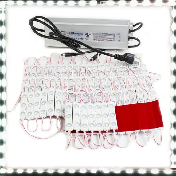 24v Super Bright storefront LED Light Pure White Z3030 Injection Module + UL 24v Power Supply Package (60FT)