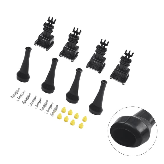 24x 2 Pin AMP Tyco auto Fuel Injector Connector With silicone Boot DJ7023-3.5-21