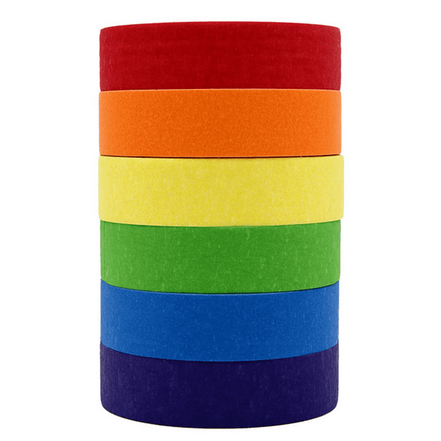 24x Colored Masking Tape,Colored Painters Tape 6 Different Color Rolls