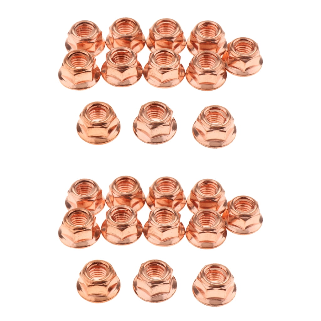 24x Copper Nuts For BMW E30 Exhaust Manifold Pipe Head Nuts Stud M8